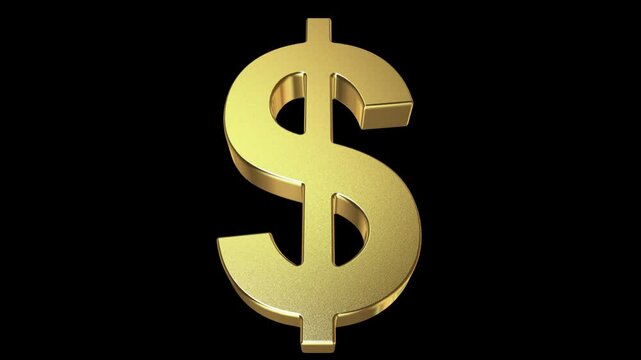 Gold dollar sign black screen