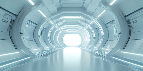 Fototapeta premium Future space science fiction corridor