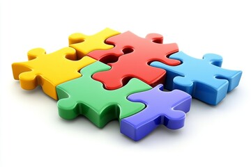 Fototapeta premium Colorful interlocking puzzle pieces forming a pattern