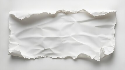Obraz premium Wrinkled and Torn Piece of White Paper Texture