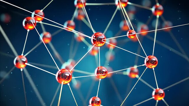 molecule or atom, Abstract structure for Science or medical background, 3d illustration, science, atom, abstract, chemistry, structure, blue, chemical, background