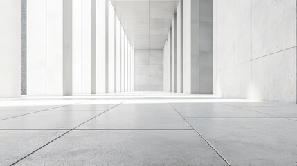 Obraz premium Minimalist concrete hallway with natural light.