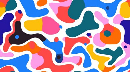Vibrant and Colorful Abstract Organic Shapes with Fluid Patterns for Creative and Artistic Design Projects