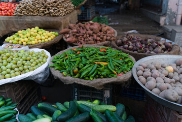 fruits and vegetables at the market