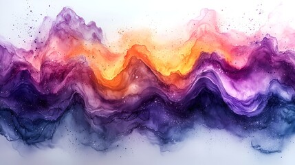 Abstract colorful mountain range painting, background art, possible use for wallpaper or poster