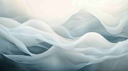 Elegant abstract background with soft flowing white and gray waves