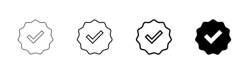 verified icon vector isolated on white background. verification check mark. approved icon