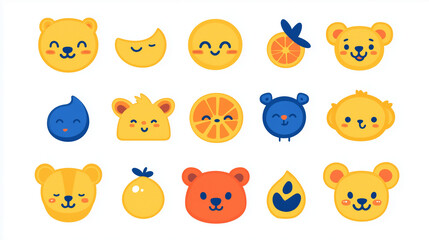 Fototapeta premium Playful hand-drawn illustrations with adorable and expressive characters and colors