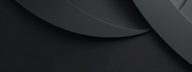 Stylish black background with simplistic elements, ideal for design and banner templates. Featuring contemporary abstract wallpaper with clean lines and a central white space for text.
