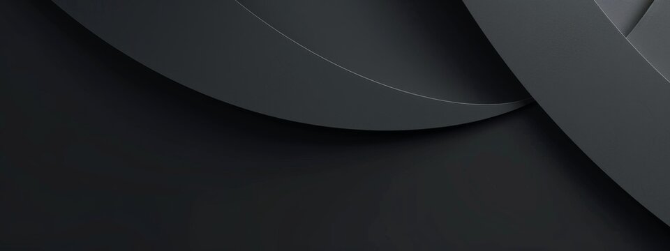 Stylish black background with simplistic elements, ideal for design and banner templates. Featuring contemporary abstract wallpaper with clean lines and a central white space for text.