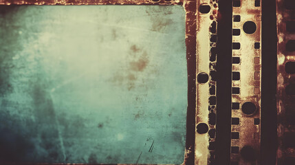 Aged Film Strips and a Dusty Teal Negative Frame Awe Inspiring Vintage Photography Background