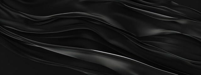 Obraz premium Stylish black background with simplistic elements, ideal for design and banner templates. Featuring contemporary abstract wallpaper with clean lines and a central white space for text.