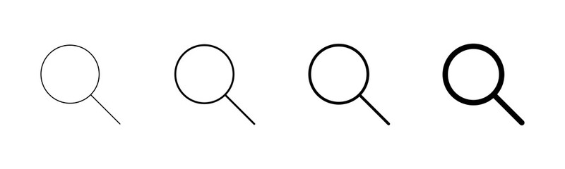 Search icon vector isolated on white background. Glass vector icon. search magnifying glass icon. Find