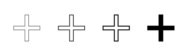 Obraz premium Plus Icon vector isolated on white background. Add plus icon. Addition sign. Medical Plus icon