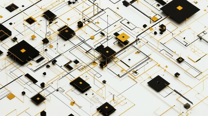 Digital circuit patterns abstract design graphic art modern technology top-down view visual innovation