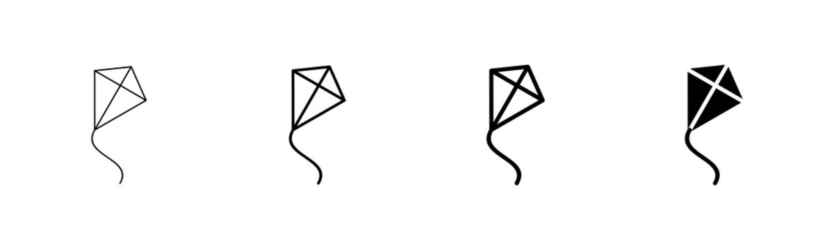 Kite icon vector isolated on white background. kite vector icon.