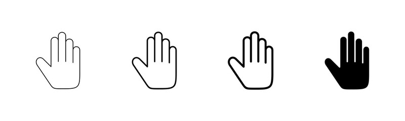 Fototapeta premium Hand icon vector isolated on white background. Hand gesture. hand stop