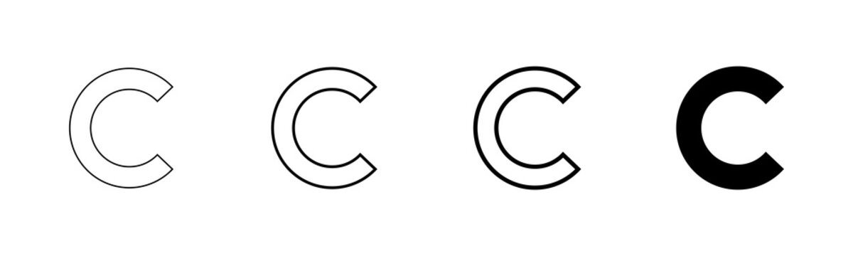Copyright icon vector isolated on white background. copyright symbols