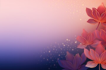 Obraz premium Pink Flower Border Gradient Background