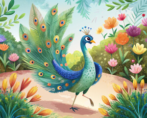 Fototapeta premium peacock with feathers