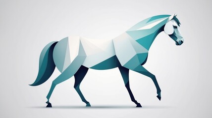 Obraz premium Geometric Horse in Motion