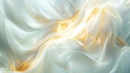 Fototapeta premium Elegant flowing silk fabric, golden light, abstract background, design texture