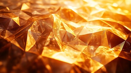 Elegant Golden Geometric Texture, A golden background with low poly shapes create
