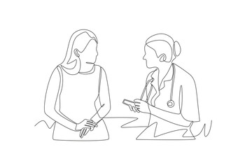 Health consultations concept one-line drawing