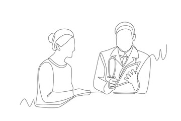 Health consultations concept one-line drawing