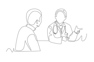 Health consultations concept one-line drawing