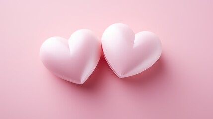 Romantic Pink Hearts on Soft Pink Background for Valentine's Day Celebrations and Expressing Love and Affection
