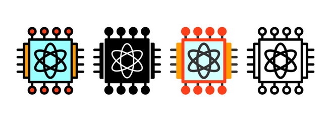 Set of Quantum Processor Icon