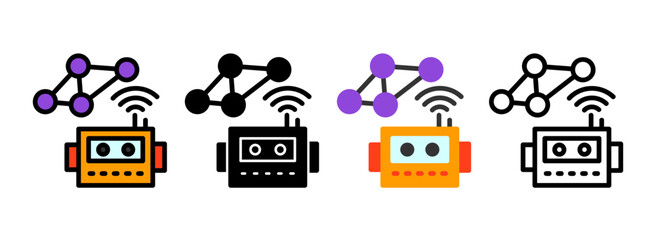 Obraz premium Set of Social Robotics Icon