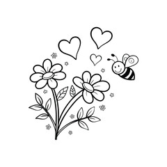 Blooming with Love – Minimalist Flower and Heart Line Art