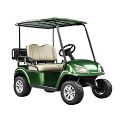 Green Golf Cart Isolated on Transparent Background