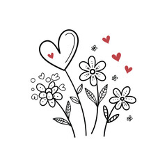 Blooming with Love – Minimalist Flower and Heart Line Art