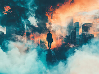 man in the storm