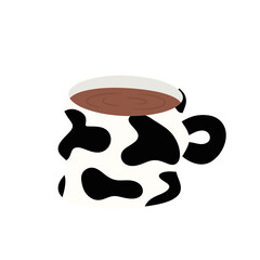 Cow print coffee mug illustration