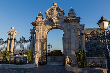 Neo-baroque gate to Danube terrace of Buda Castle, Budapest