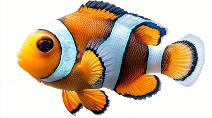 a clown fish with a white background