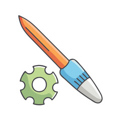 brush settings icon, brush settings vector illustration-simple illustration of brush settings, perfect for brush settings logos and icons