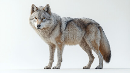 Fototapeta premium a wolf standing on a white surface