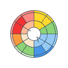Obraz premium color wheel icon, color wheel vector illustration-simple illustration of color wheel, perfect for color wheel logos and icons
