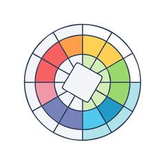 Obraz premium color wheel icon, color wheel vector illustration-simple illustration of color wheel, perfect for color wheel logos and icons