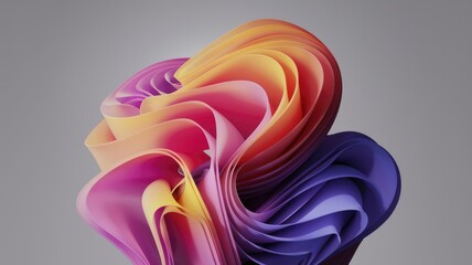 Abstract swirling colorful shapes, vibrant hues of pink, orange, and purple.
