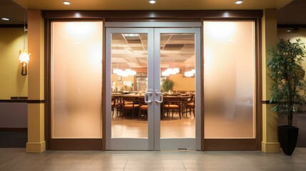 frosted commercial glass door