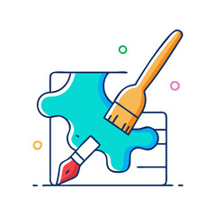 paintbrush icon, paintbrush vector illustration-simple illustration of paintbrush, perfect for paintbrush logos and icons