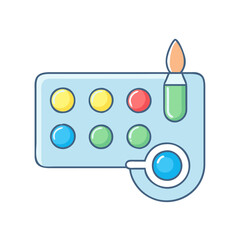 palette icon, palette vector illustration-simple illustration of palette, perfect for palette logos and icons