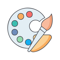 palette icon, palette vector illustration-simple illustration of palette, perfect for palette logos and icons