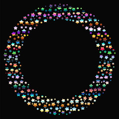 Round frame made of many colorful stars design